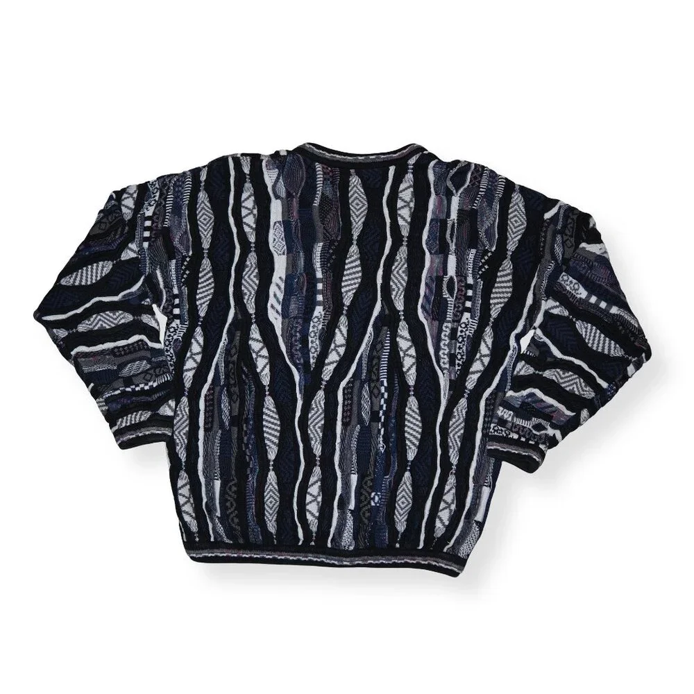 Vintage‎ 3D Textured Coogi Style Cosby Sweater Men's L Multicolor - Picture 2 of 9